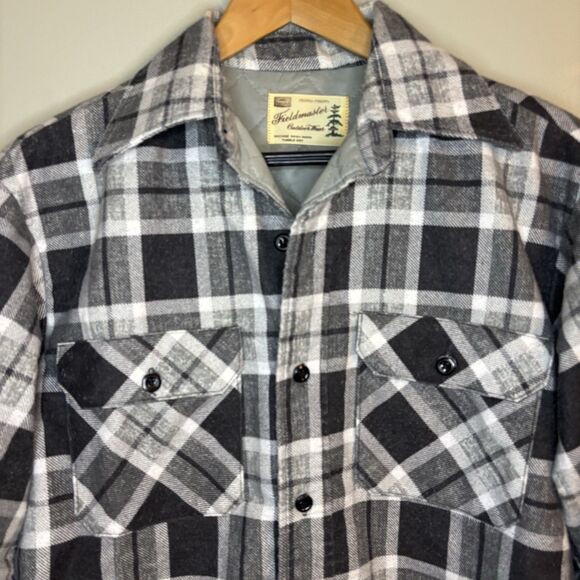 Vintage Sears Fieldmaster Outdoor Wear Perma-Prest Flannel Quilted Jacket M - Picture 2 of 8